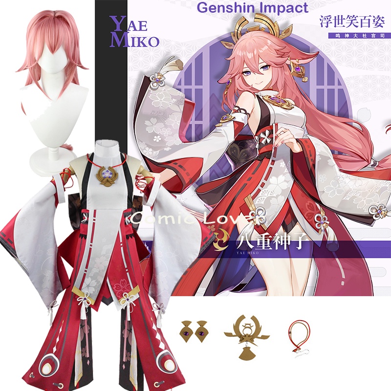 Genshin Impact Game Yae Miko Cosplay Costumes Character Outfit High ...