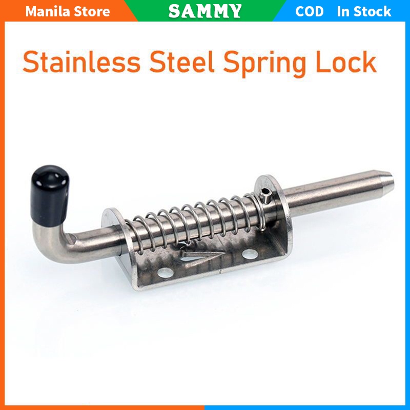 Stainless Steel Spring Pin Latch Heavy Duty Spring Lock Door Hinges Mechanical Hardware