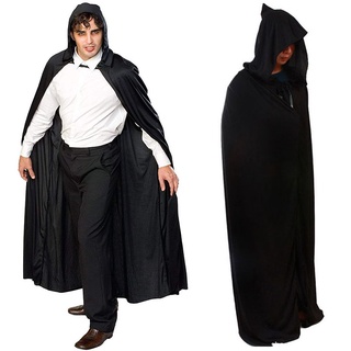 ♛♚♛2020 Hooded Black Halloween Cloak Cape Wizard Vampire Witch 