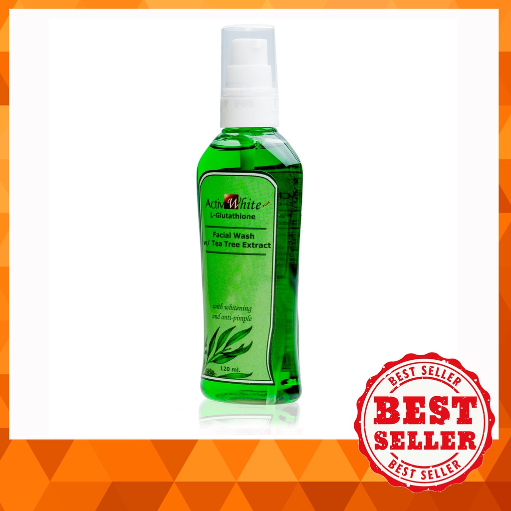 Active White LGlutathione Facial Wash with Tea Tree, 120ml Shopee