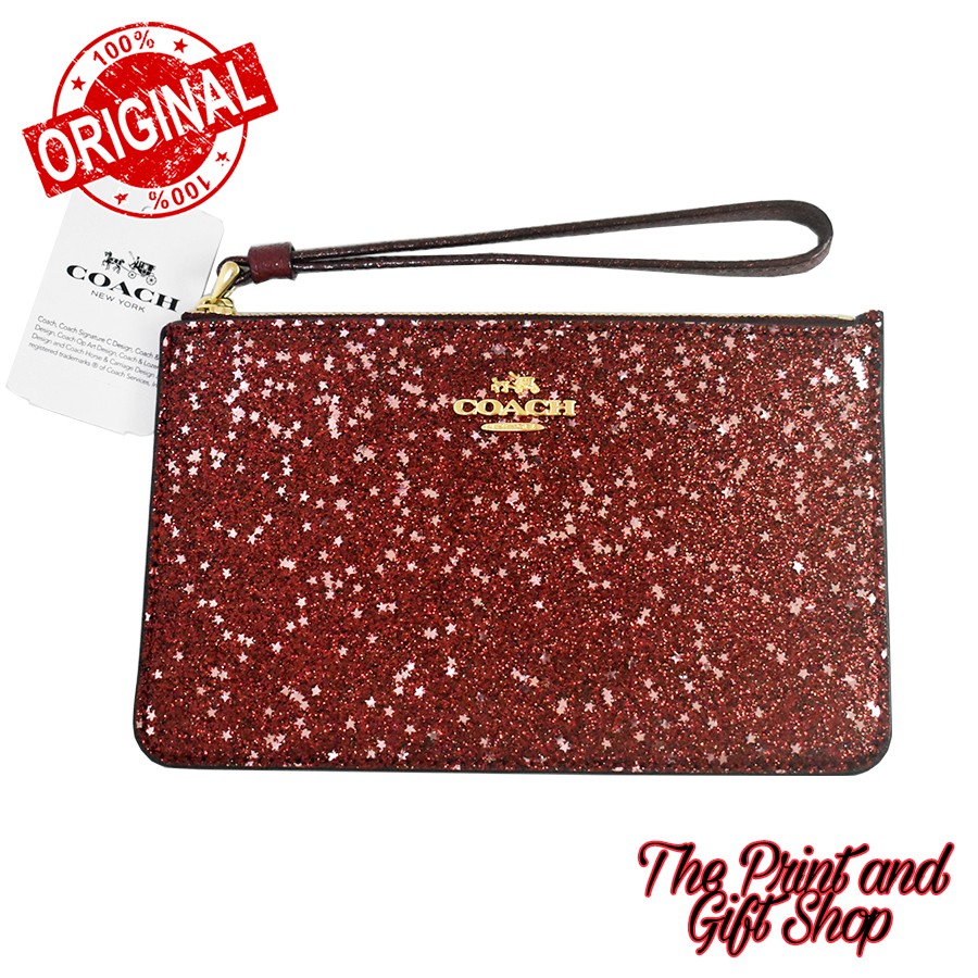 Leather Wallet [AUTHENTIC Coach] Small Wristlet RED | Shopee Philippines