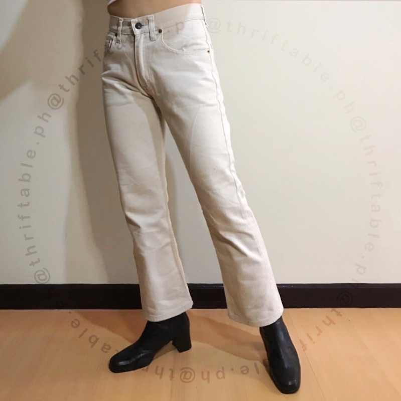 Levi's 550: '90s Cream Denim Bootcut Jeans | Shopee Philippines