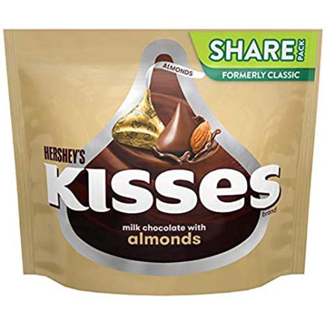 Hershey's Kisses Milk Chocolate with Almonds Share Pack 215g Shopee