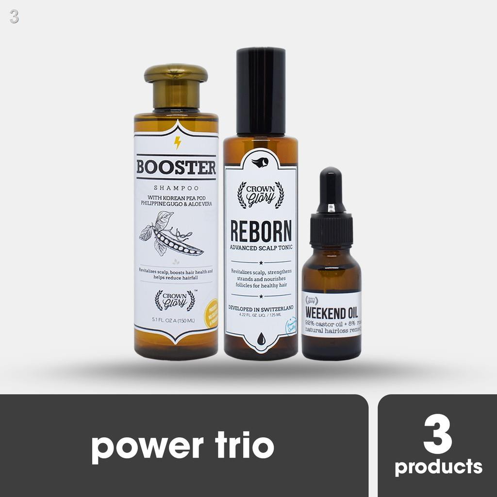 ◐Crown & Glory Power Trio(Booster Shampoo + 1 Reborn Scalp Tonic Weekend Oil  FREE SHIPPING) | Shopee Philippines