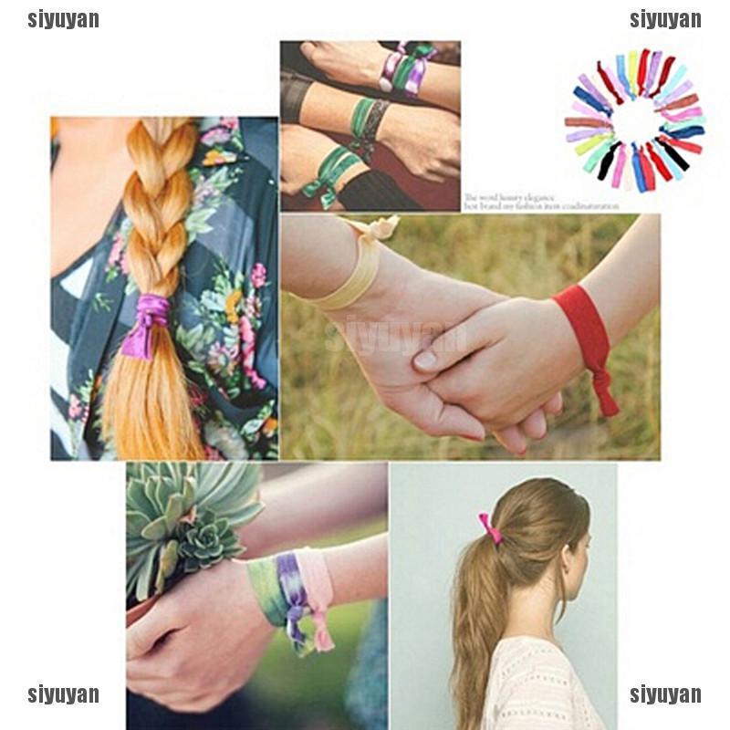 30pcs Girl Charm Elastic Hair Ties Rubber Band Knotted Hairband