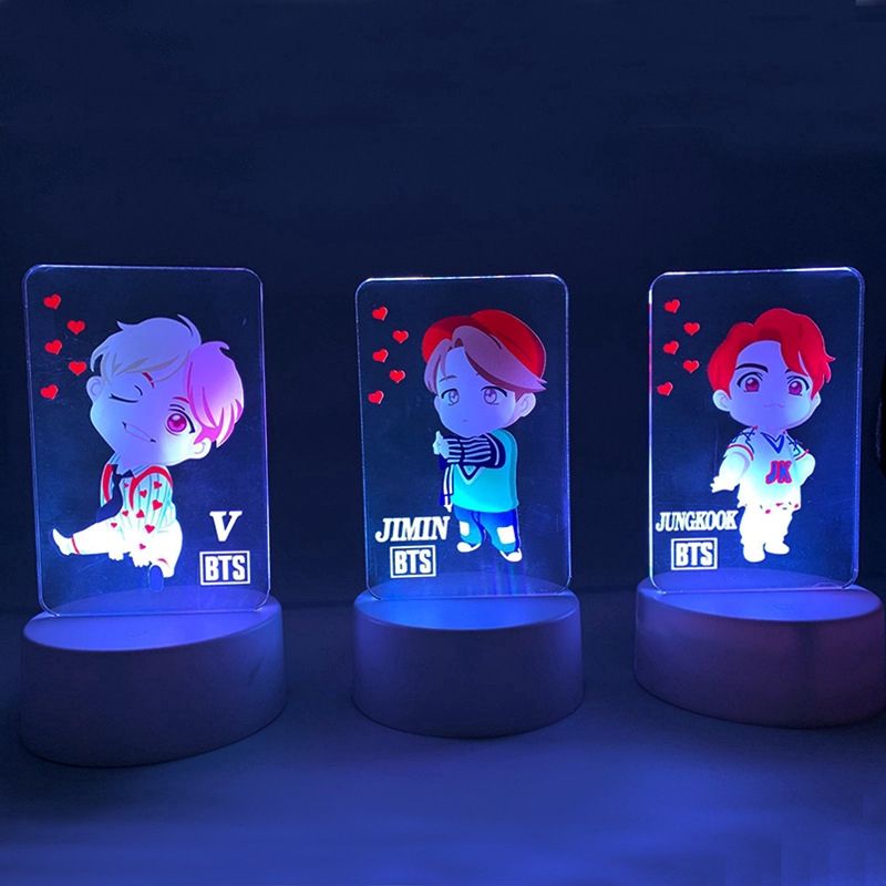 Kpop BTS V Cartoon 7 Colors Led Night Light Crylic Table Desk Lamp | Shopee  Philippines