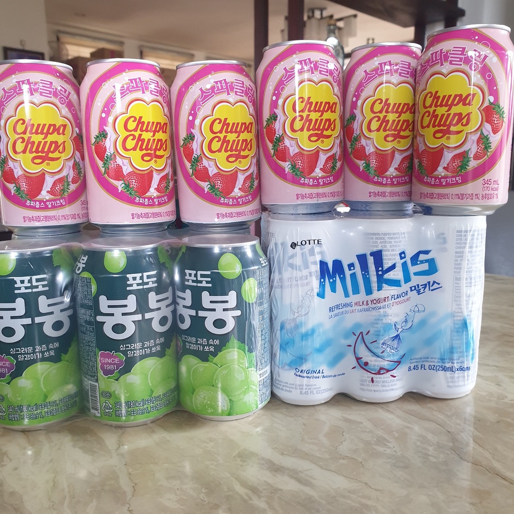 Korean drinks Milkis , Grape Bongbong Chupa Chups Sparkling , Let's Be ...