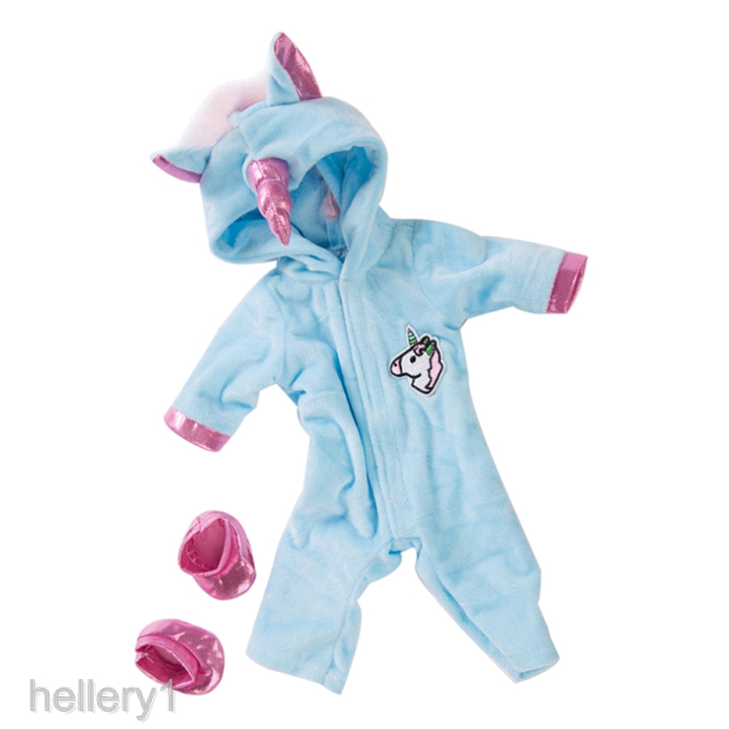 Hellery1 18 45cm Girl Baby Doll Pajamas Matching Shoes Unicorn Clothes Accessory Shopee Philippines