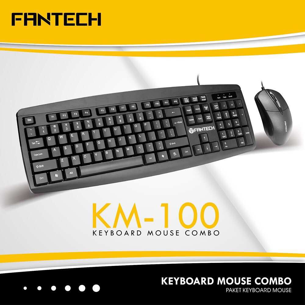 FANTECH KM100 High Performance Wired Office Gaming Keyboard Mouse Combo