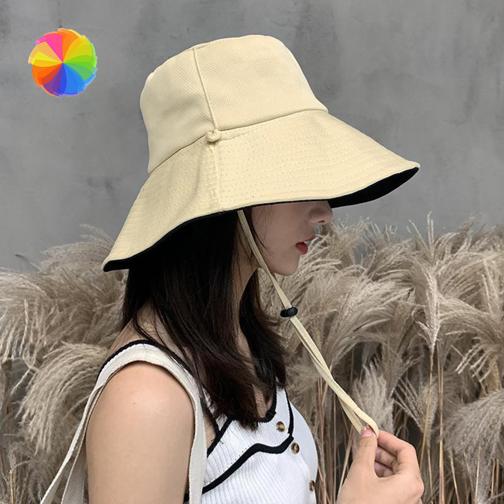 Stall fisherman hat female double-sided face-covering anti-ultraviolet ...