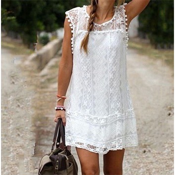 white summer short dress