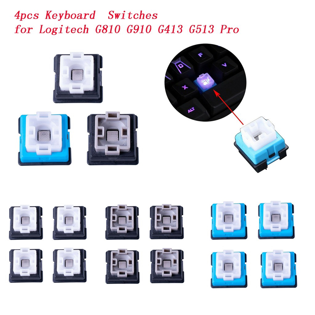 4PCS Romer GSwitches Buttons Key Shaft Replacement for Logitech G810