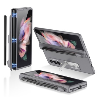 Original GKK Hinge Full Protection Magnetic Adsorption Case for Samsung Galaxy Z Fold 3 Hard Plastic Kickstand S Pen Slot Holder Case #8
