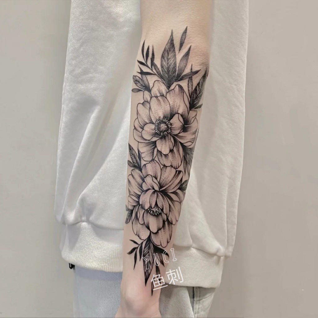 Flower Arm Internet Celebrity Half Sleeve Men And Women Waterproof And Durable Simulation Tattoo Small Fresh Plain Flower Personality Tattoo Sticker Full8free Shipping Shopee Philippines