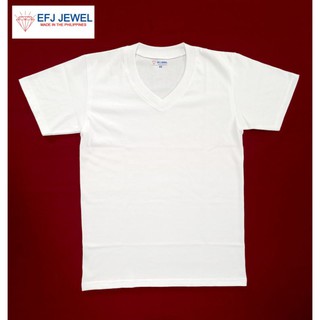 White T-shirt V-neck for Kids EFJ JEWEL Brand ( Size 8 to 22 )