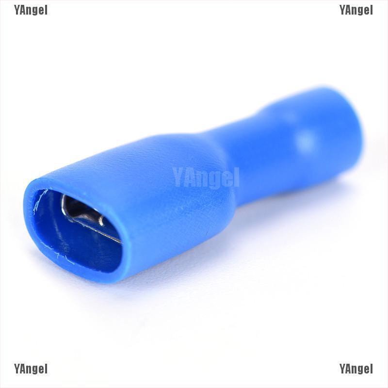 【Angel】100x Female&Male Spade Insulated Connectors Crimp Electrical Wire Terminal Blue