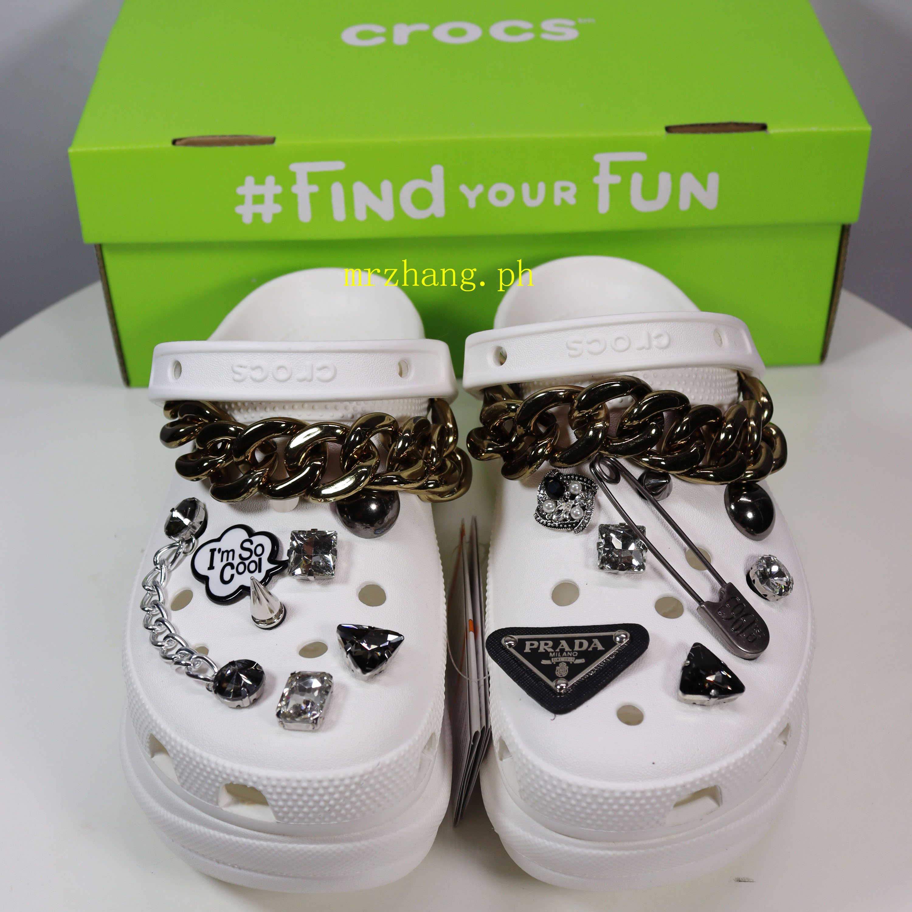 Crocs ladies 7cm platform chain sandals with jibbitz 08 | Shopee ...