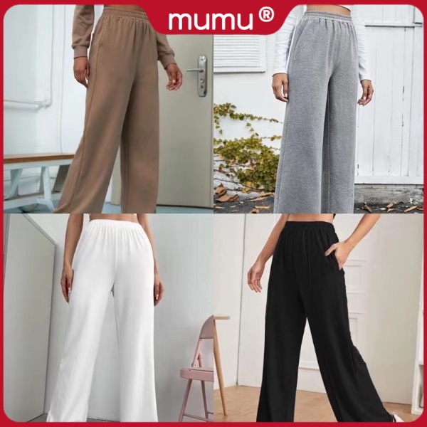 Mumu #LAUREEN Wide Leg BAGGY Jogger Pants with Two Side Pocket for ...