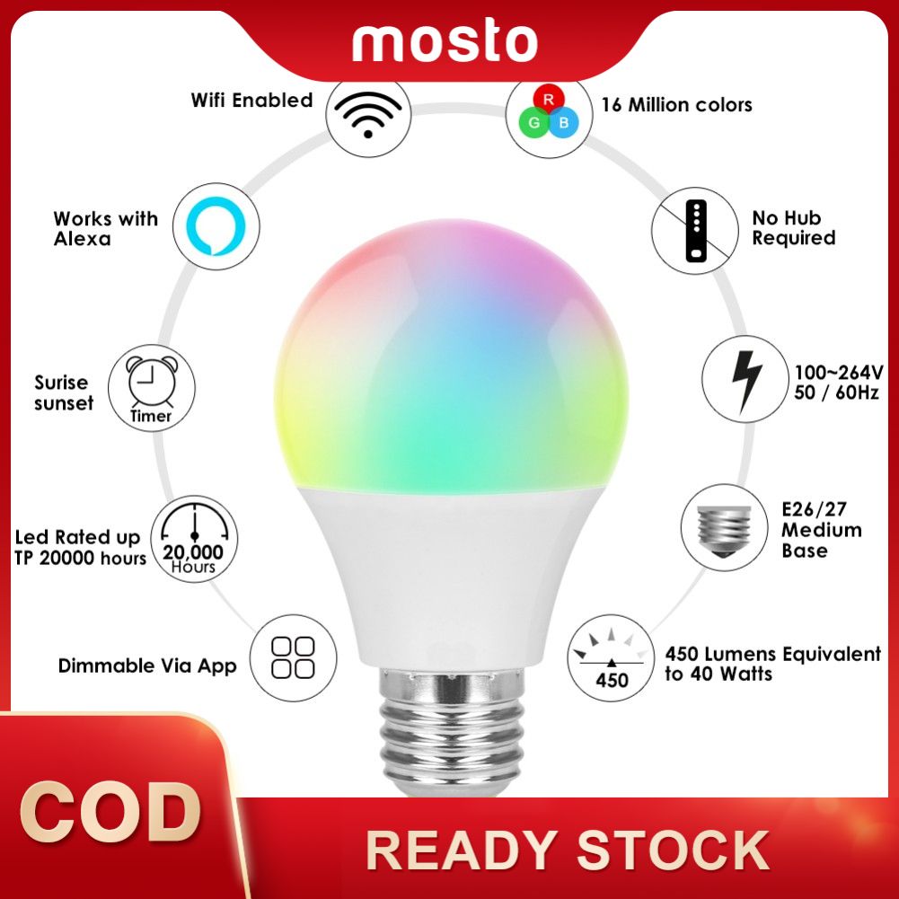Creative Smart Home WiFi Led Light Bulb APP Connect Alexa