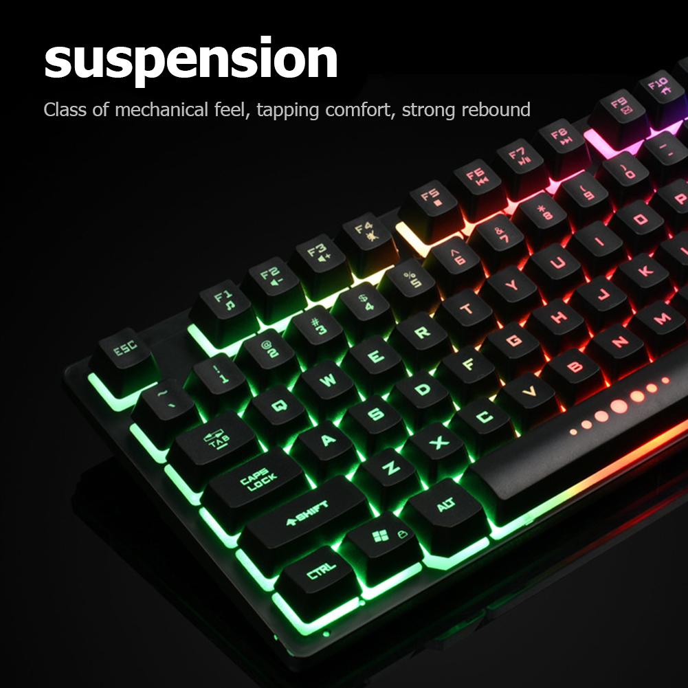 K87 USB Wired Mechanical Feel Keyboard Gaming PC Keyboard with RGB 3 ...