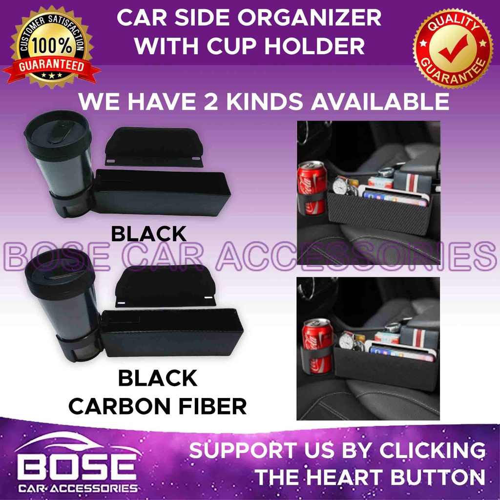 Samber Car Gap Storage Box Organizer Console Car Storage Box Cup Holder Mobile Phone Holder Multifunctional Auto Accessories Storage Box/Left-Beige 