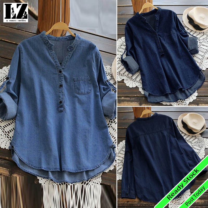 long sleeve denim tunic