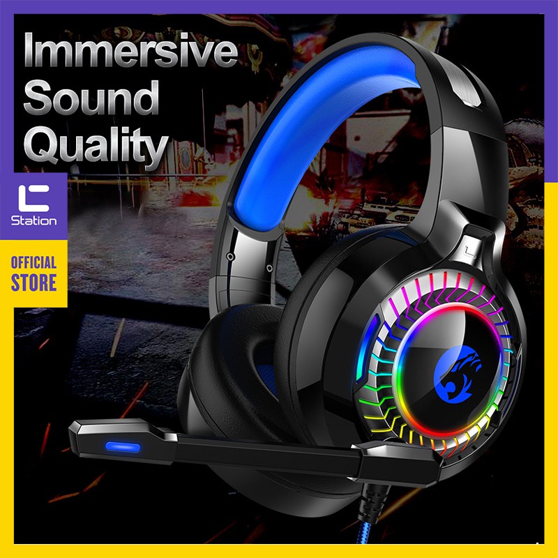 Gaming Headphones with Color Illumination Effect with Microphone for ...