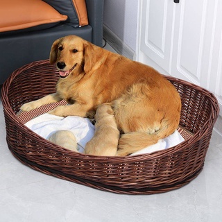  Kennel Four Seasons Universal Rattan Kennel Summer Cool Kennel Kennel Dog Bed Large, Medium And Small Dogs Kennel Pet Bed Cat Nest Solid wood bird's nest woven bird's nest cat's nest dog's nest cat's scratch board cat's delivery room