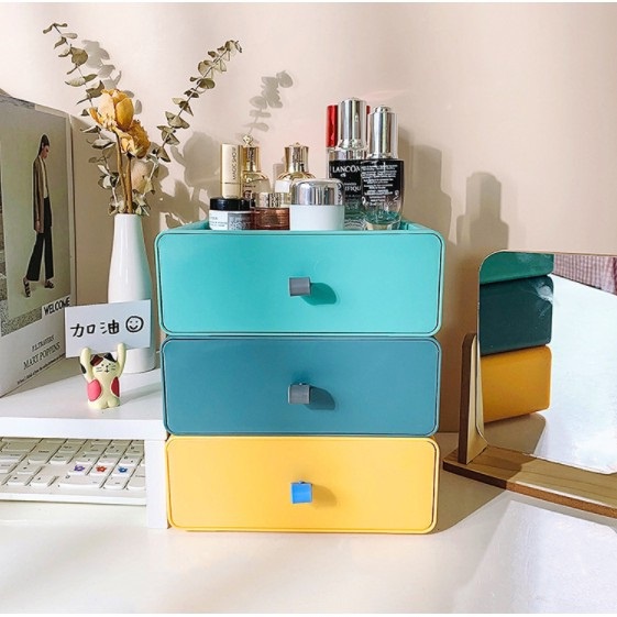 Da Stackable Drawer Desk Organizer Drawers Storage Container Desk Makeup Organizer Box Shopee