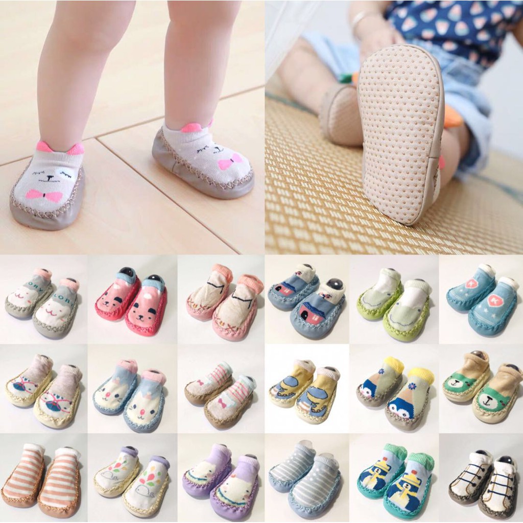 Baby Infant Walk Learning Toddler Socks Non Slip Floor Socks | Shopee ...