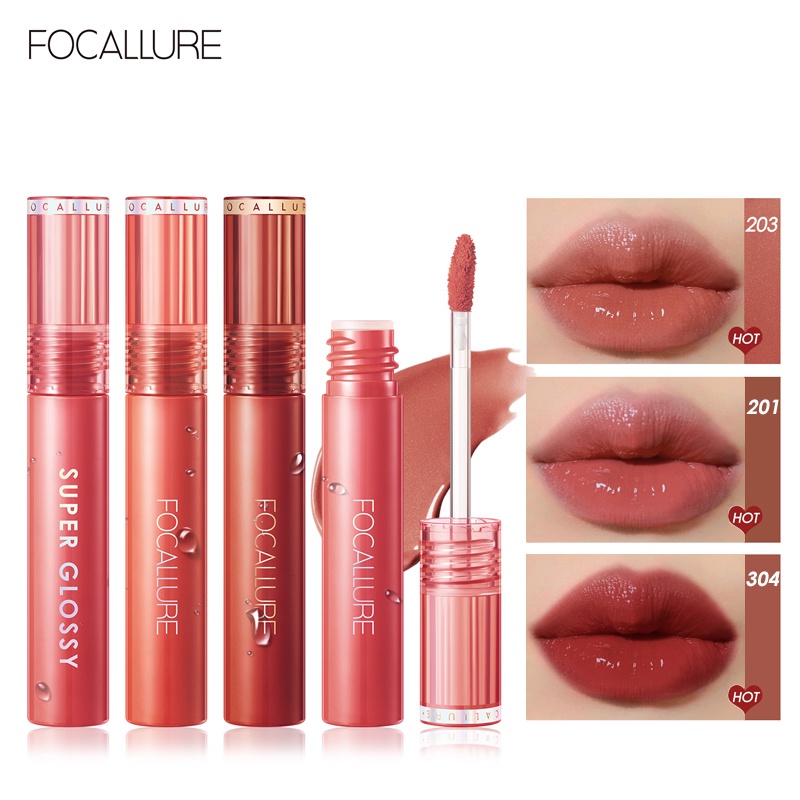 Focallure JellyClear Dewy Lip Gloss LongLasting Glossy Lipstick Non