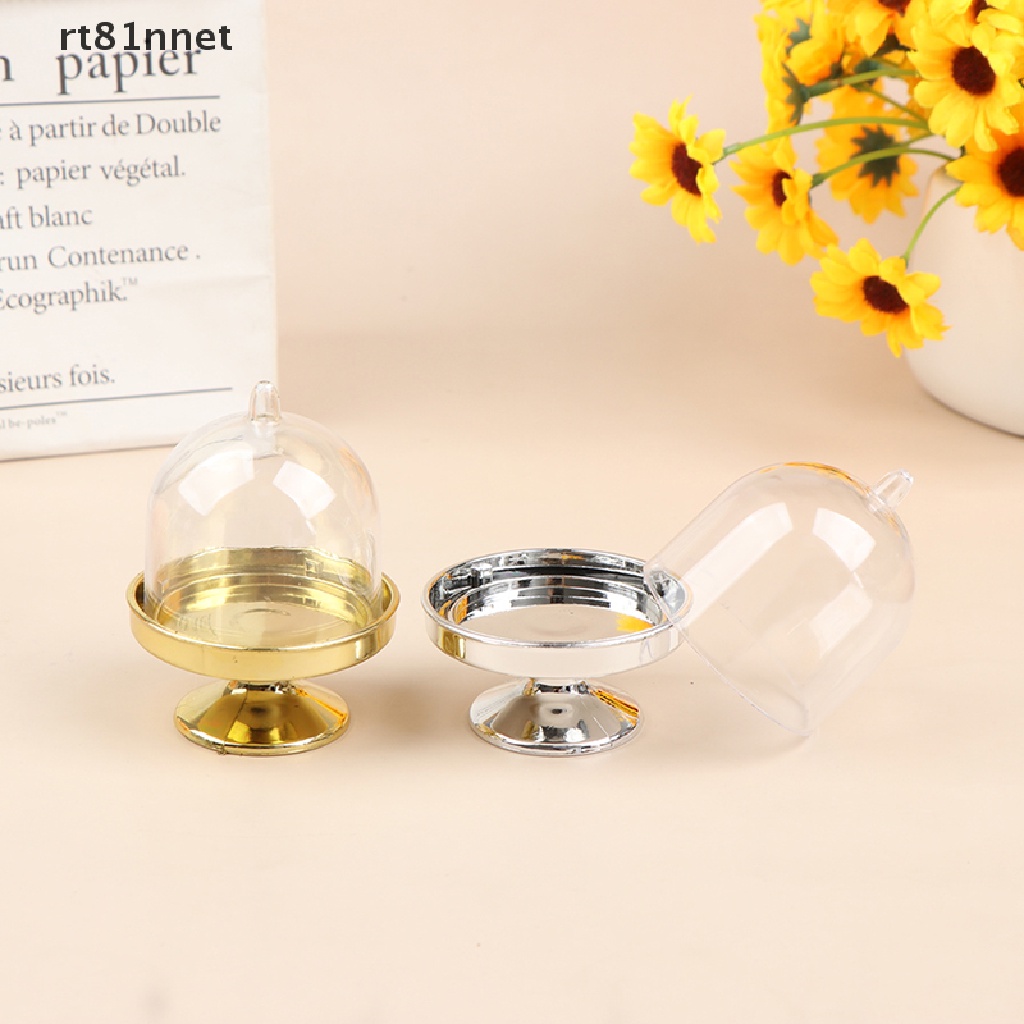 COD▪RT 4Pcs Clear Candy Dessert Holder Cupcake Display Stand Tray Wedding Gift Boxs n