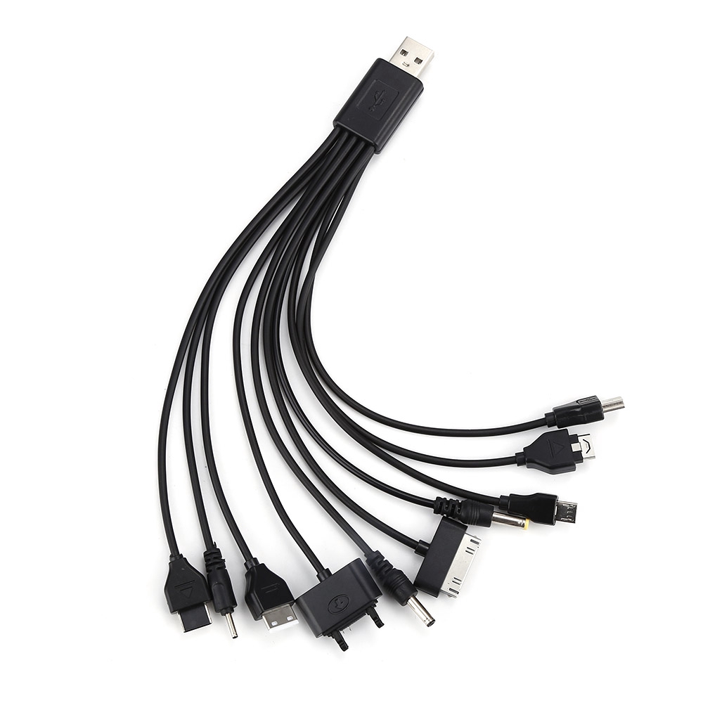 【vl】 10in1 Flexible USB 2.0 To Multi Connector Plug Cell Phone Car