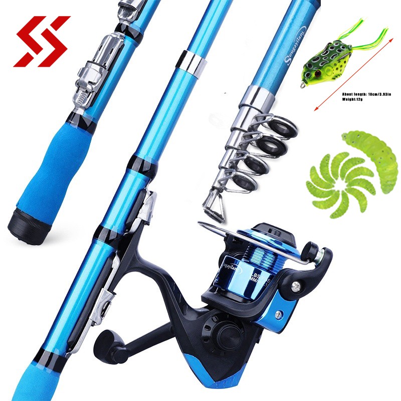 Sougayilang M Spinning Portable Telescopic Fishing Rod Series Fsihing Reel Set