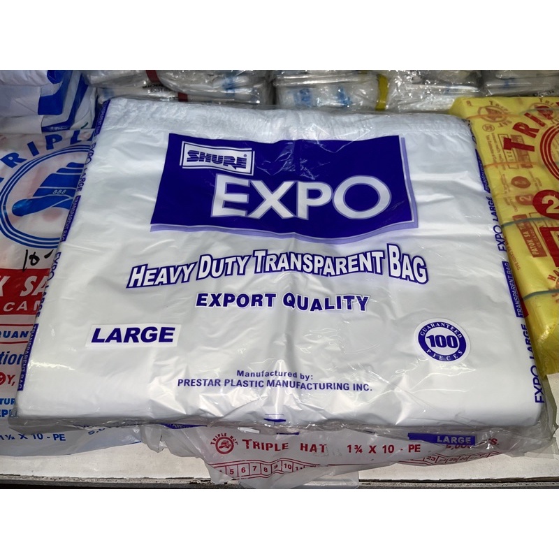 100pcs LARGE SHURE Expo Plastic Sando Bag Transparent | Shopee Philippines