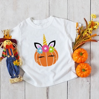 Eat Drink and Be Scary Funny Halloween Kids Shirt Cute Pumpkin Printed Short-sleeved T-shirt Tops for 1-12yrs Children #3