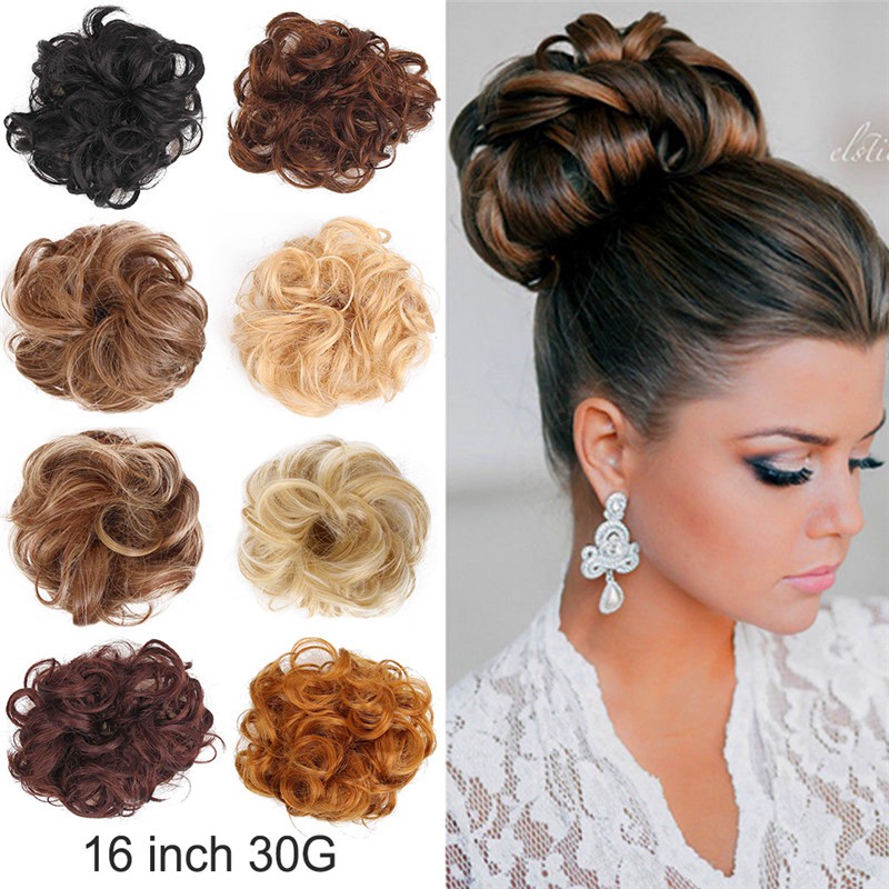 30g 24 Color Messy Bun Hair Extensions Hair Piece Bun Tail Natural