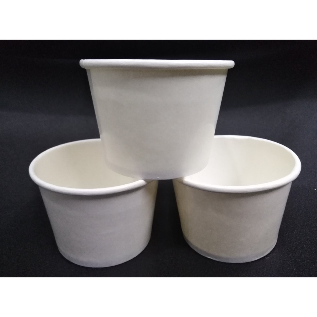 Paper Cup Ice Cream Cup White 1ml 10pcs Shopee Philippines
