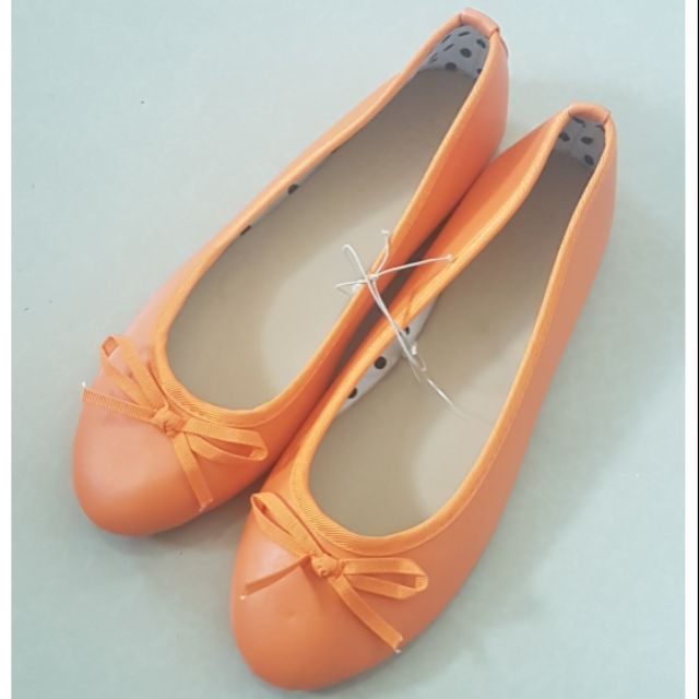 orange flat shoes ladies