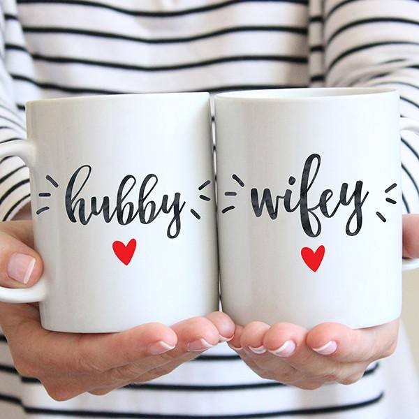 hubby and wifey mugs