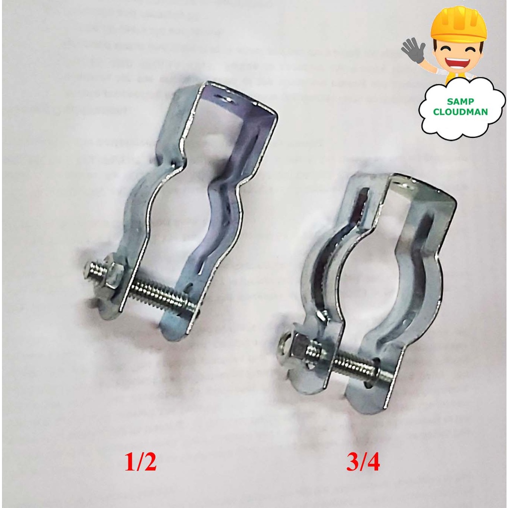 G.I. Conduit Hanger with Screw and Nut 1/2 or 3/4 Metal EMT IMC Pipe ...