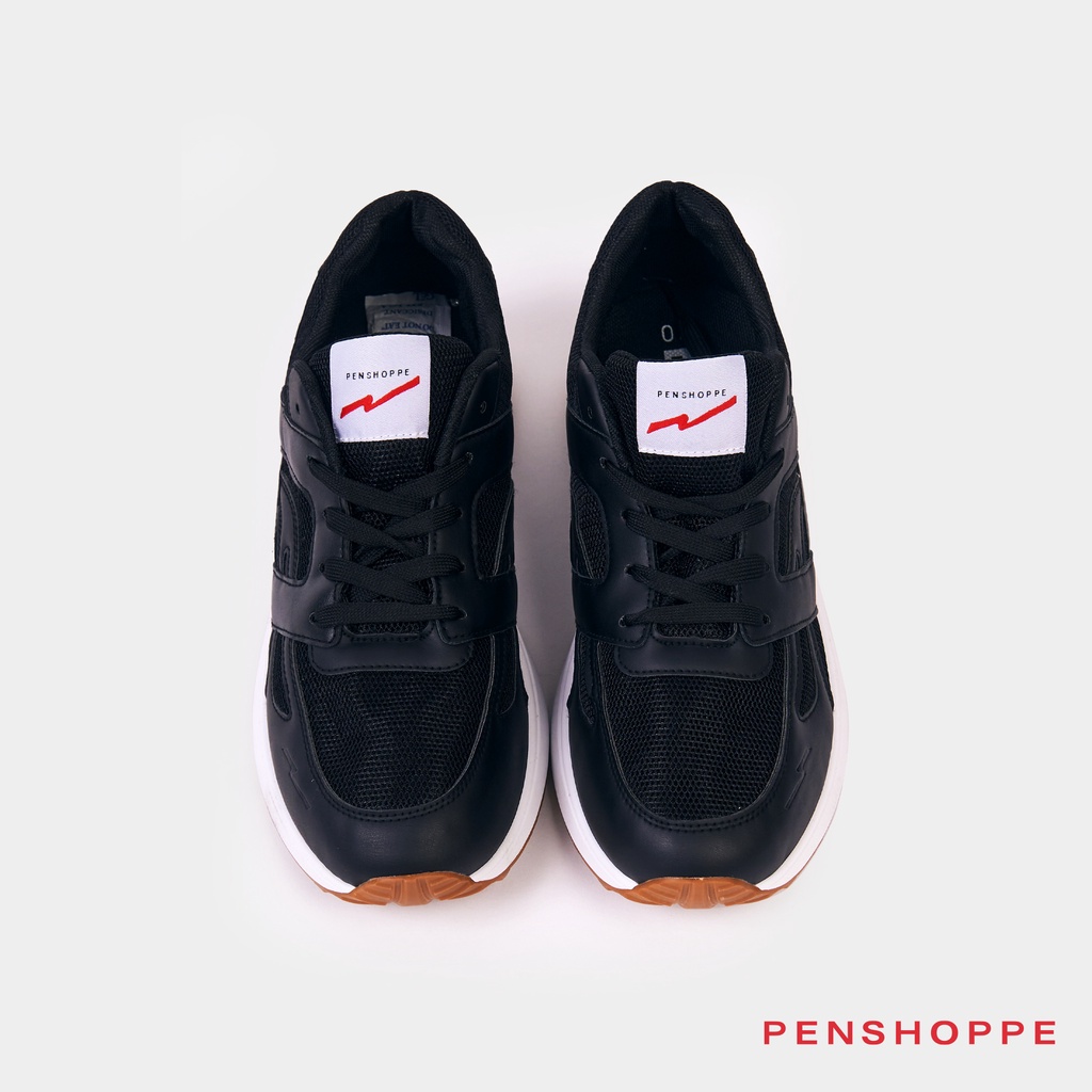 Penshoppe Lace-Up Rubber Shoes For Men (Black/White) | Shopee Philippines