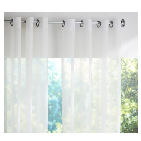 Sheer White Curtain Panels With Grommet, White Curtain Panels