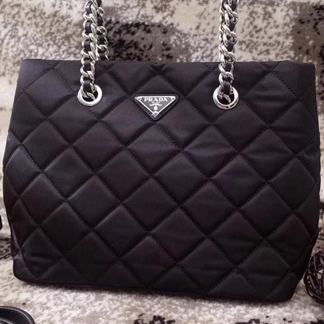 prada tessuto impuntu chain bag