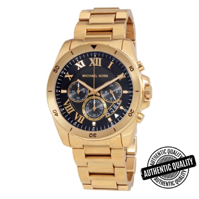 michael kors black and gold watch