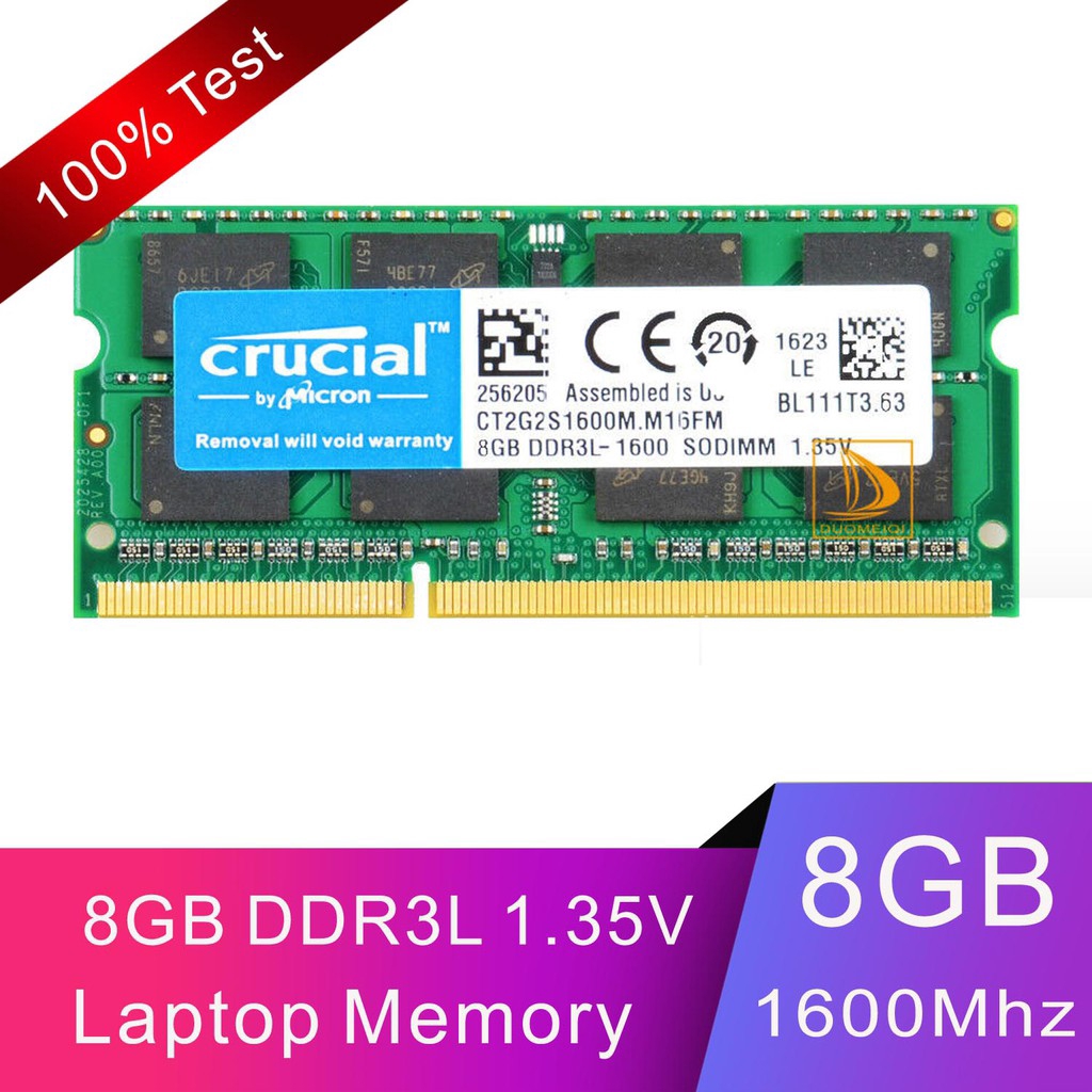 Crucial 8gb 2rx8 Ddr3l 1600mhz Pc3l s 1 35v Sodimm Laptop Memory Ram Test Cl11 Shopee Philippines