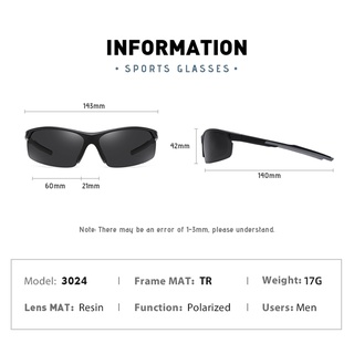 AIELBRO™ Polarized glasses Photochromic MEN TR90 Bike Sunglasses Night-vision Motorcycle MTB Shade fishing hiking Anti-glare Light Weight Fashion Driving Cycling #5