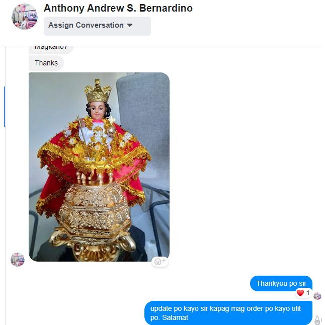 △Sto. Niño de Cebu Original Design (13 inches total height), Made of Fiberglass, Bestseller