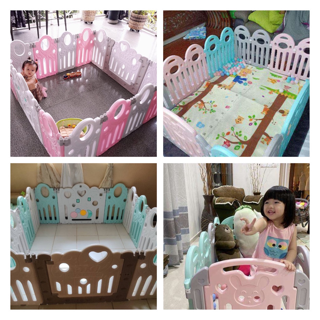 16+2 Playpen for baby Guardrail Children Foldable Fence Infant Safety Barriers Indoor Playground