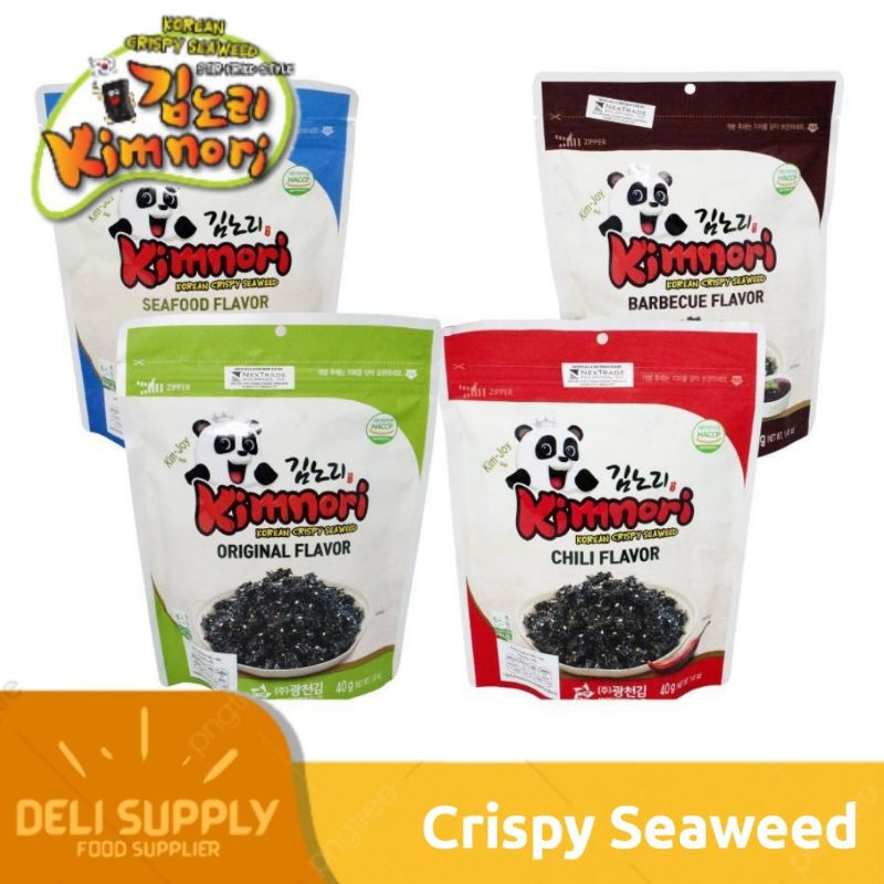 KIMNORI KOREAN CRISPY SEAWEED NORI SNACK BBQ SPICY SEAFOOD 40 GRAMS
